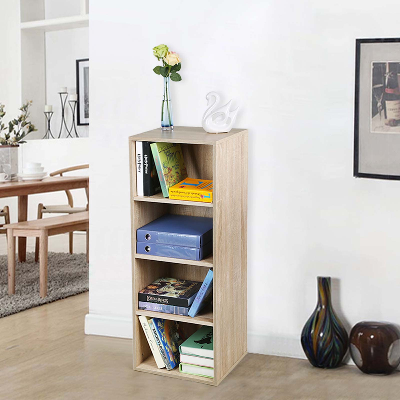 Bücherregal 4 Fachböden Holzoptik