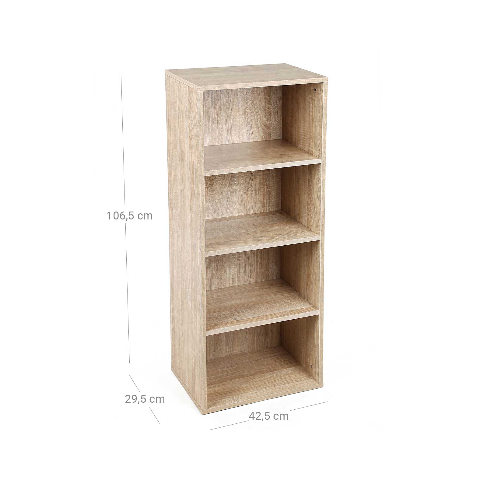 Bücherregal 4 Fachböden Holzoptik