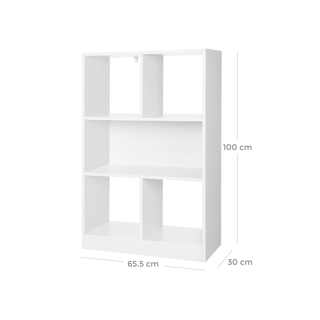 Bücherregal mit 4 offenen Fächern Weiß