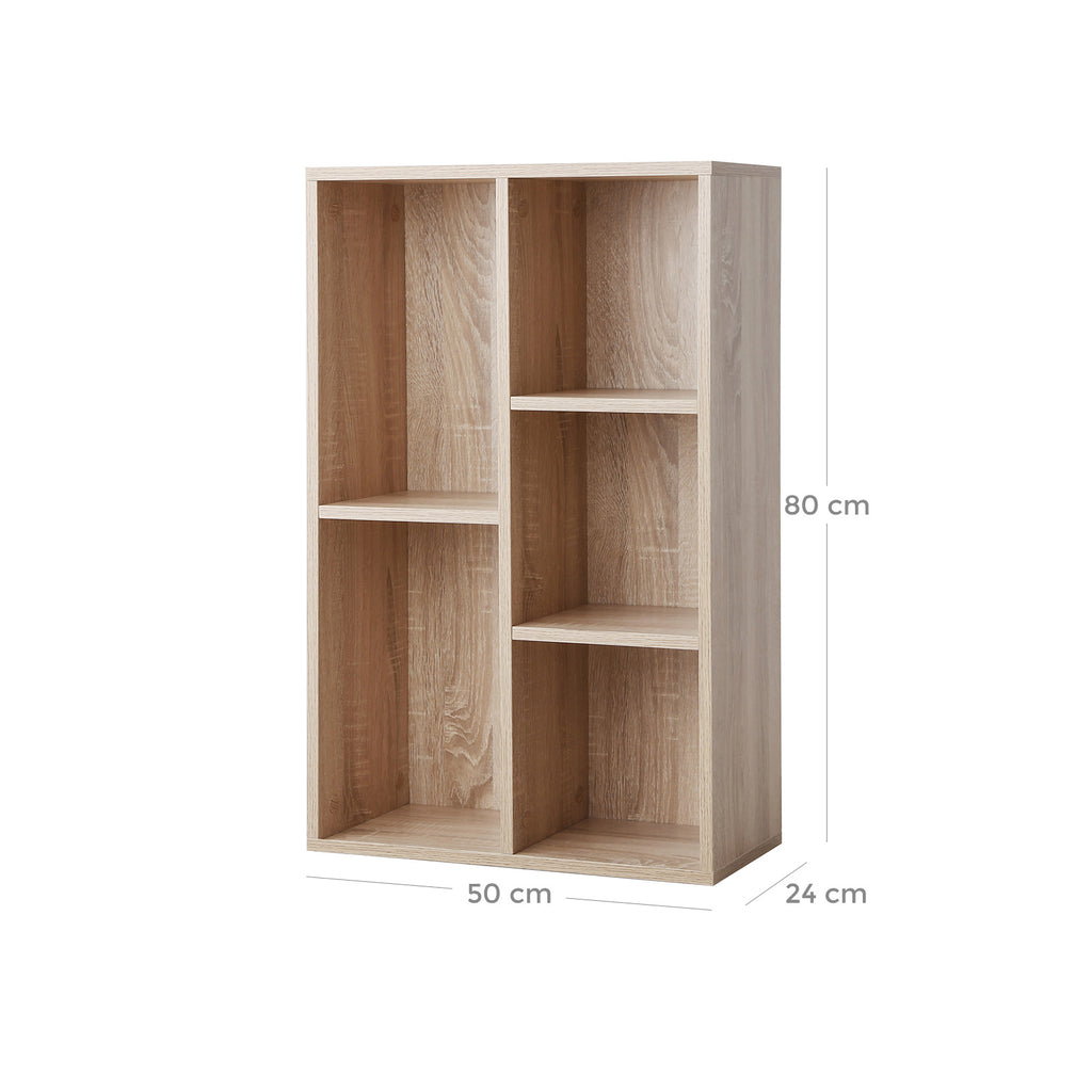 Bücherregal mit 5 Fächern Holzoptik