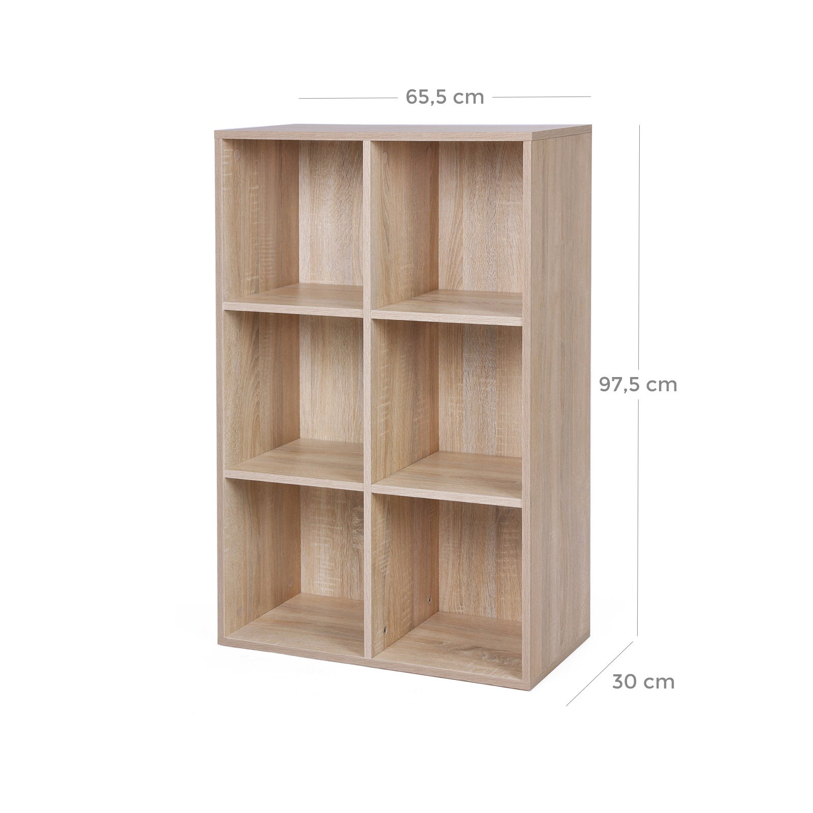 Bücherregal mit 6 Fächern Holzoptik
