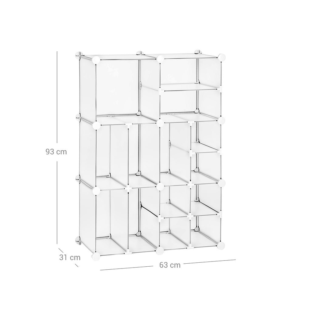 DIY-Steckregalsystem 14 Fächer Weiß