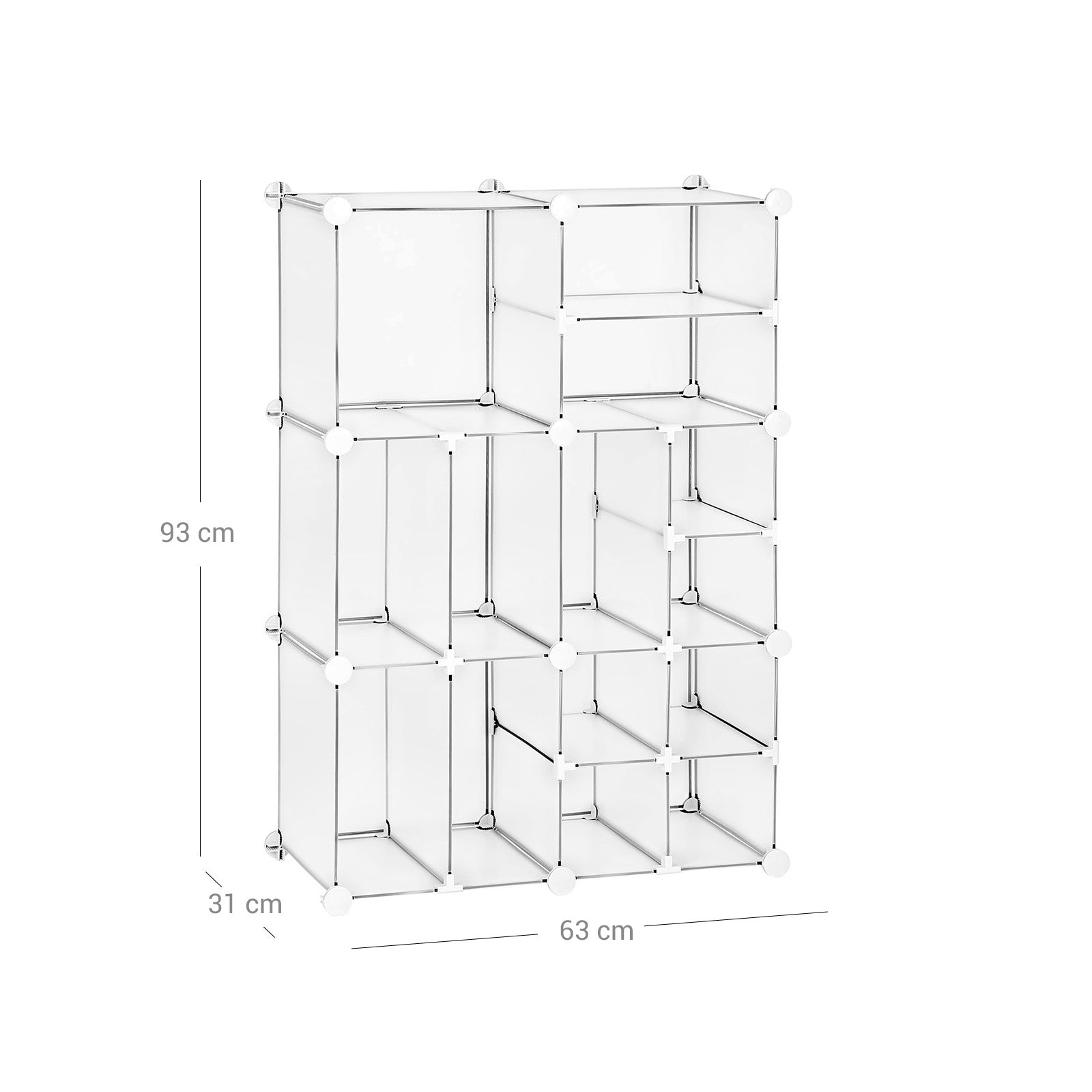 DIY-Steckregalsystem 14 Fächer Weiß