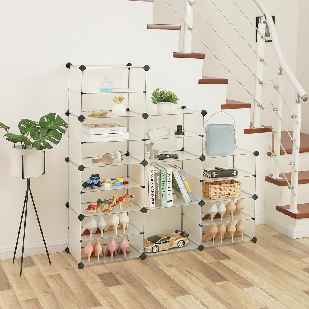 DIY-Steckregalsystem 18 Fächer Weiß