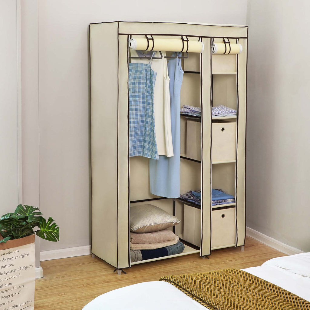 Stoffschrank mit Rolltüren Beige