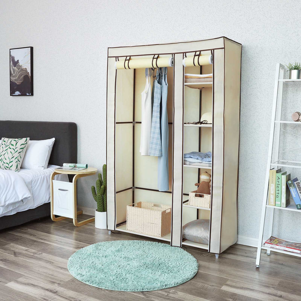 Stoffschrank mit Rolltüren Beige