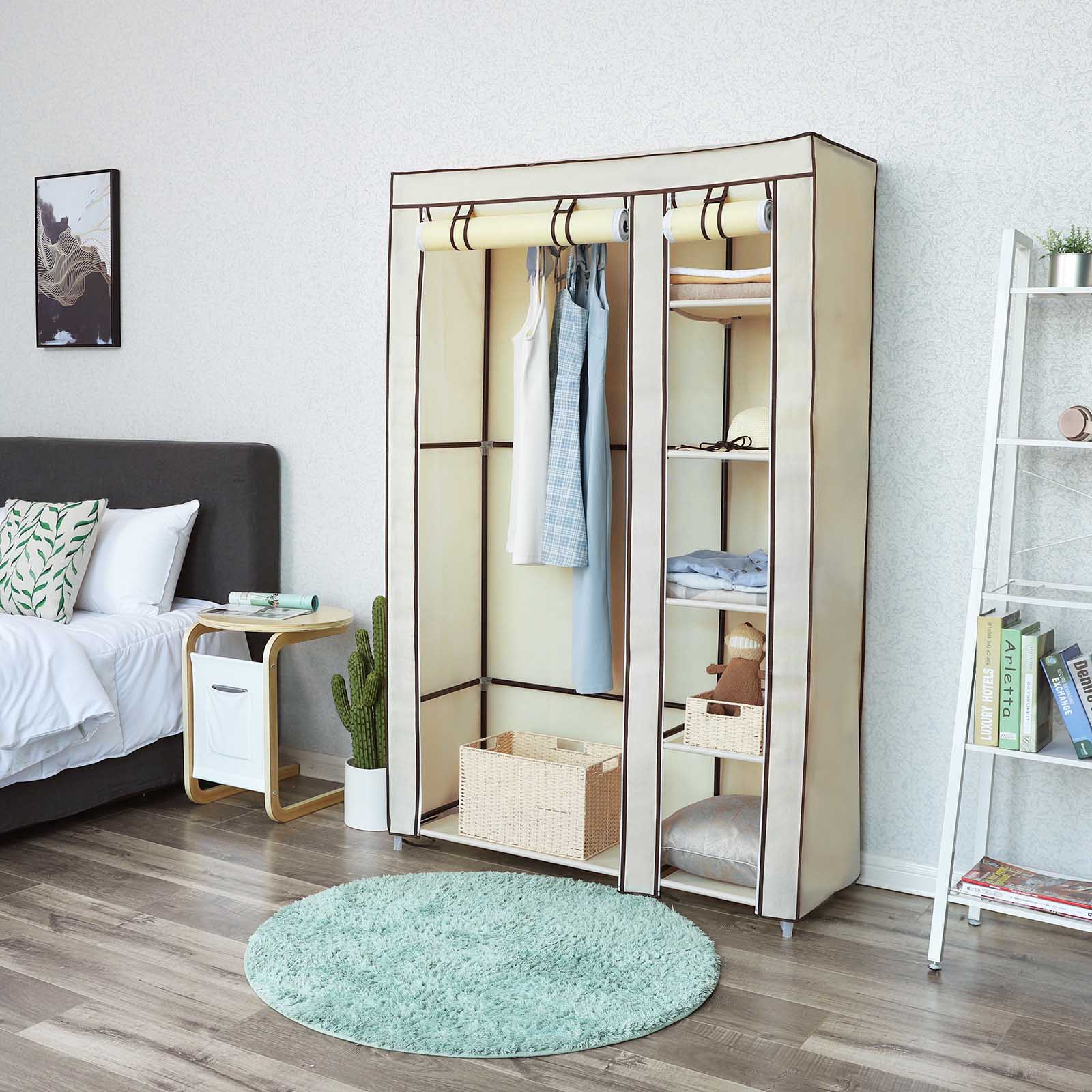 Stoffschrank mit Rolltüren Beige