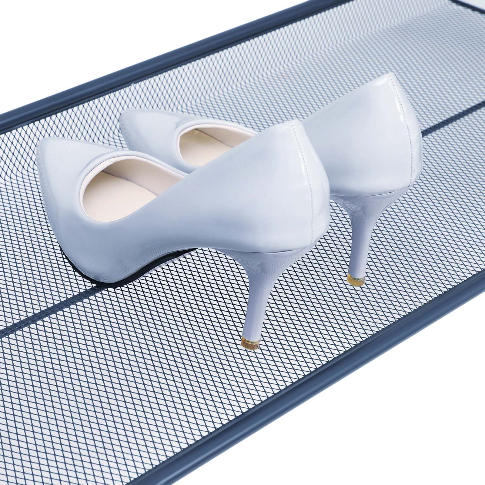 Schuhregal 3 Gitterablagen Blau