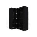 Eck-Kleiderschrank Stoff Schwarz