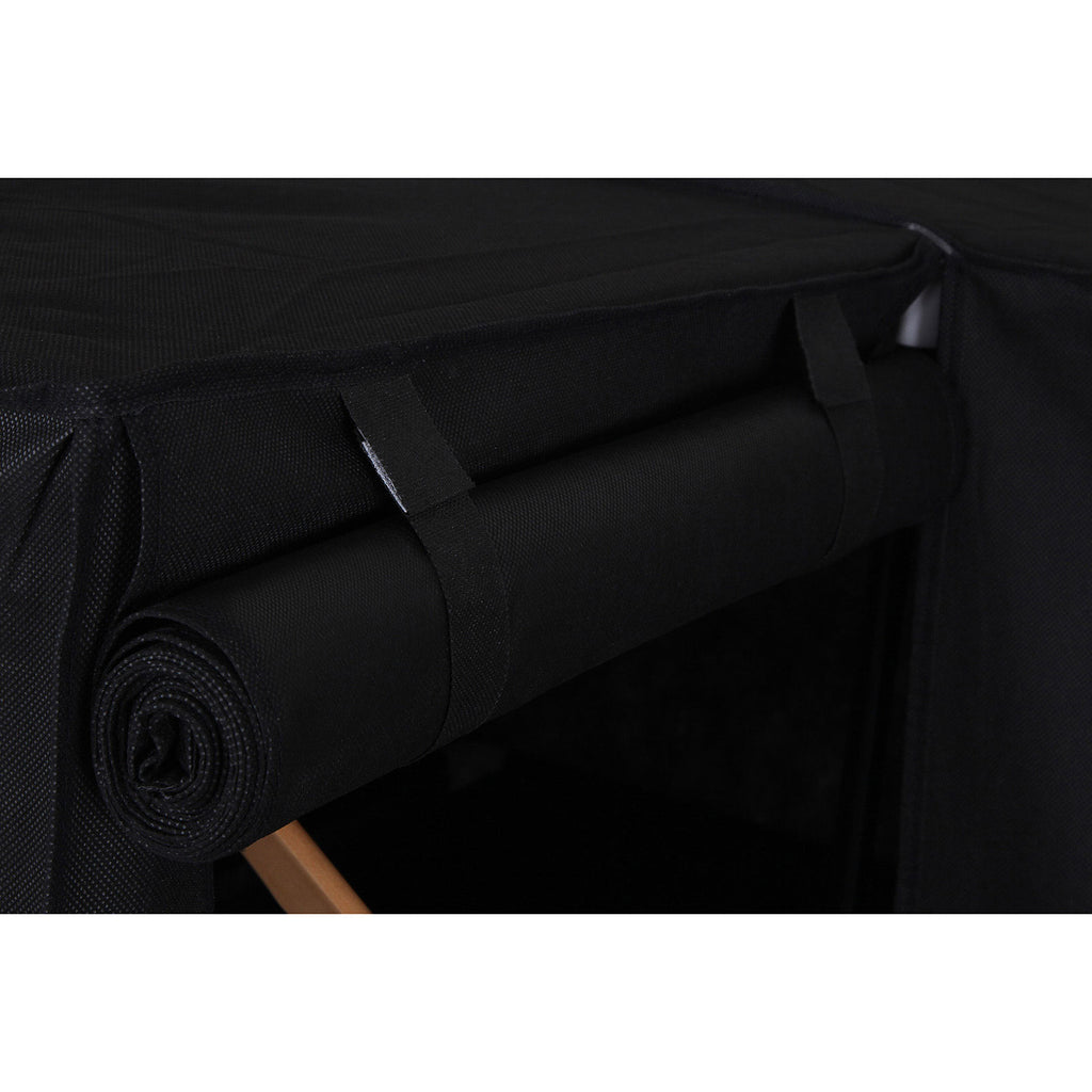 Eck-Kleiderschrank Stoff Schwarz