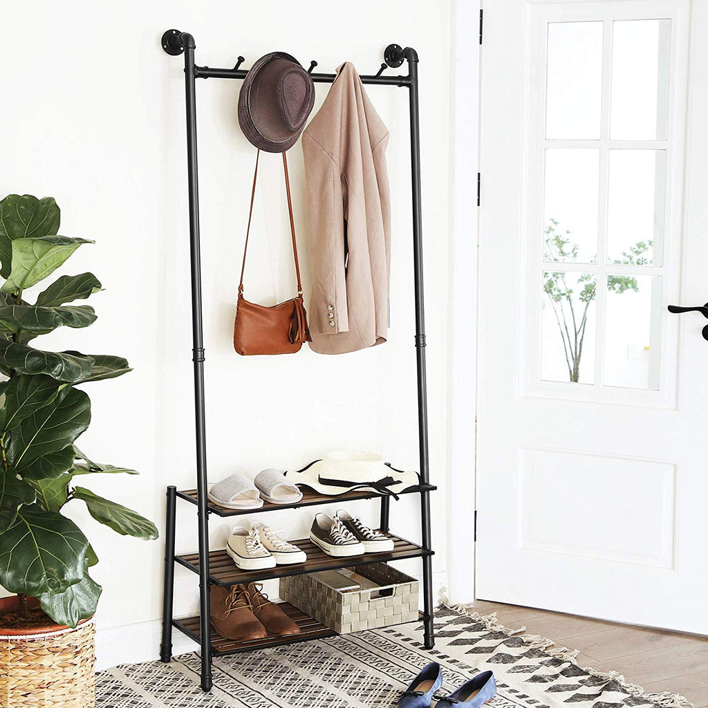 Schräge Garderobe Schwarz-Braun