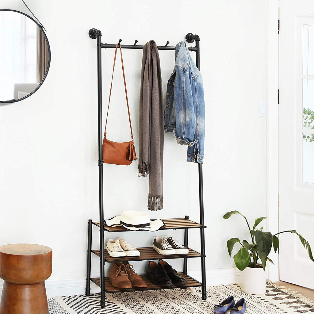 Schräge Garderobe Schwarz-Braun