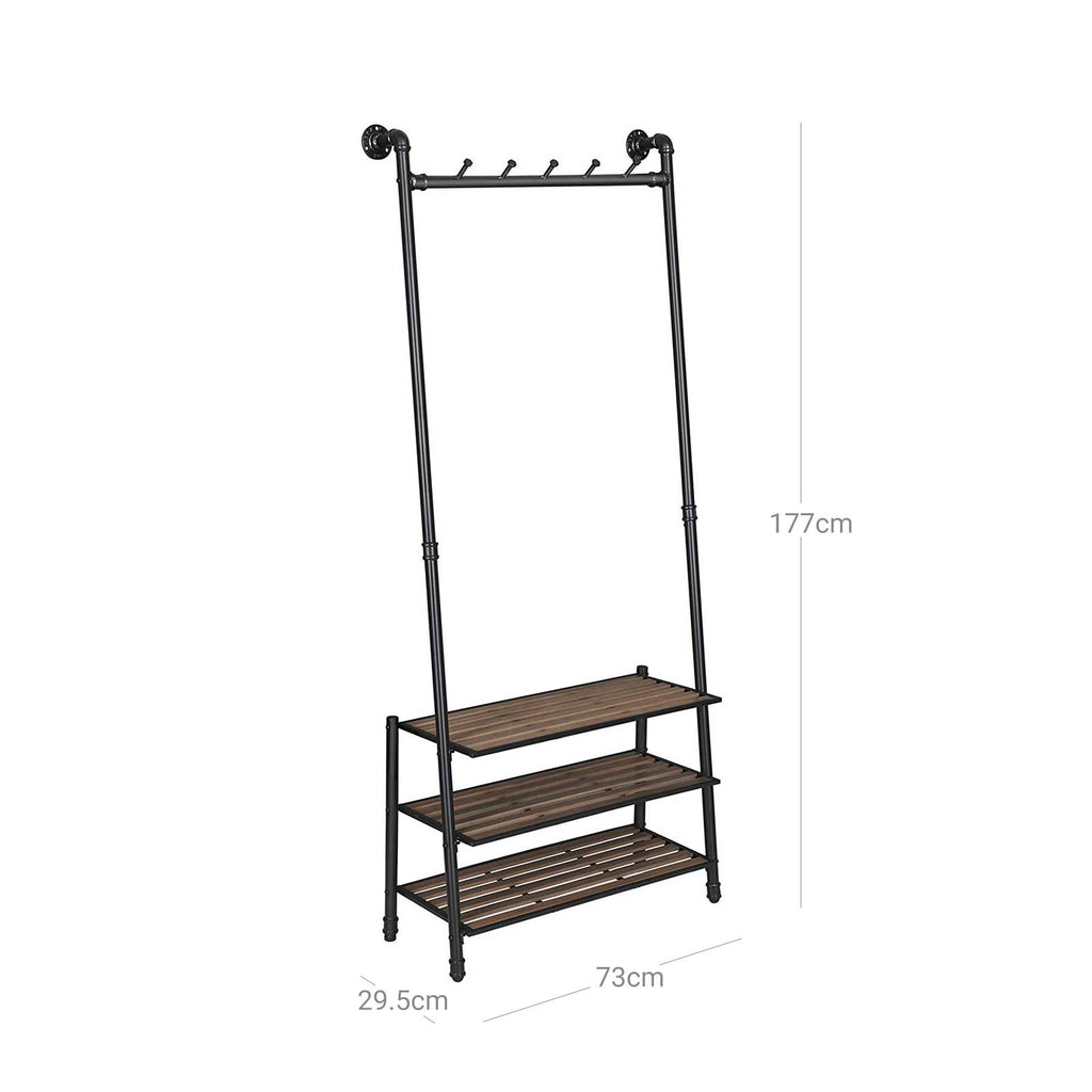 Schräge Garderobe Schwarz-Braun