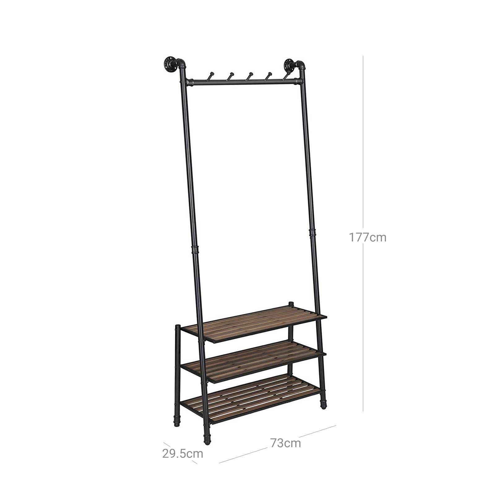 Schräge Garderobe Schwarz-Braun