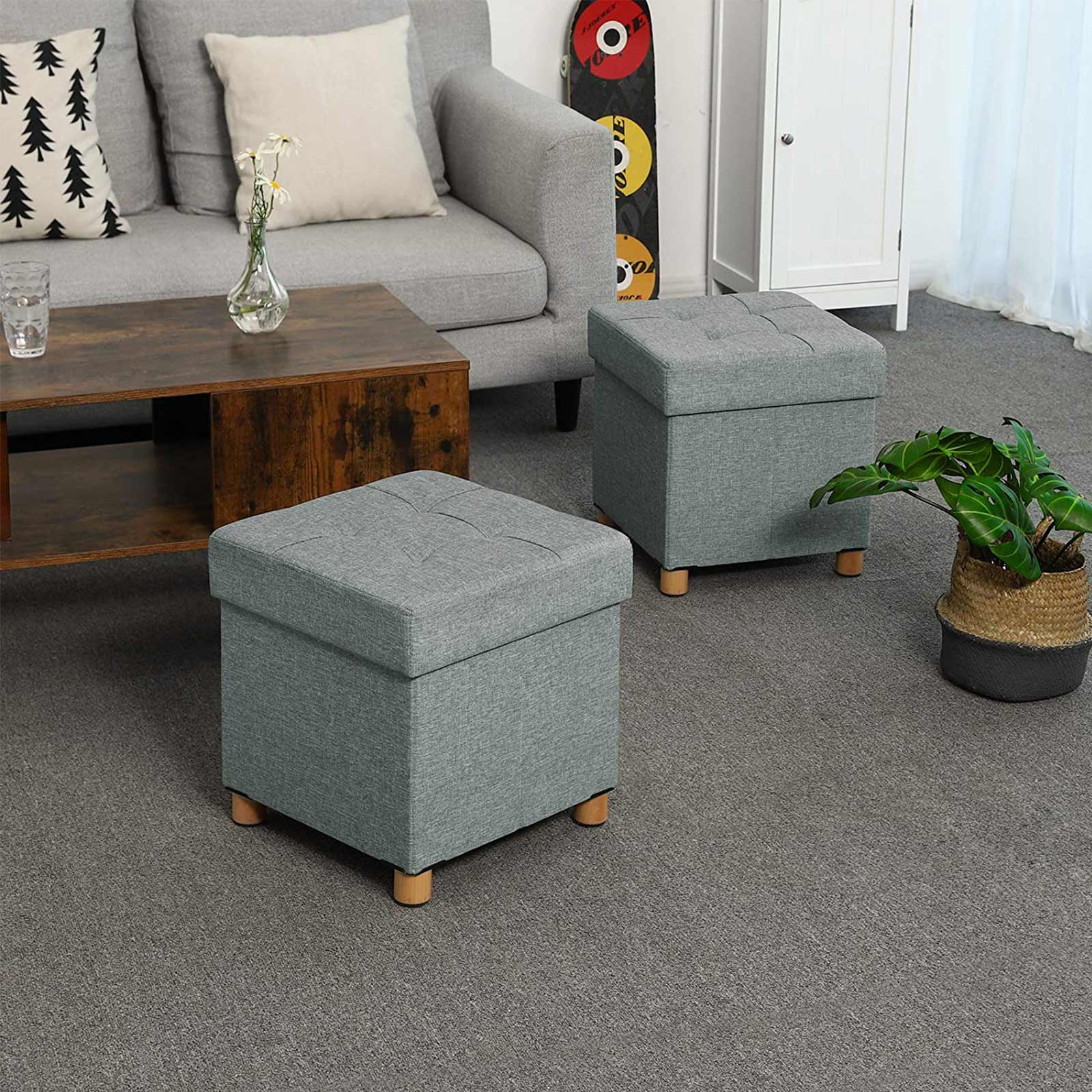 Faltbarer Sitzhocker mit Stauraum