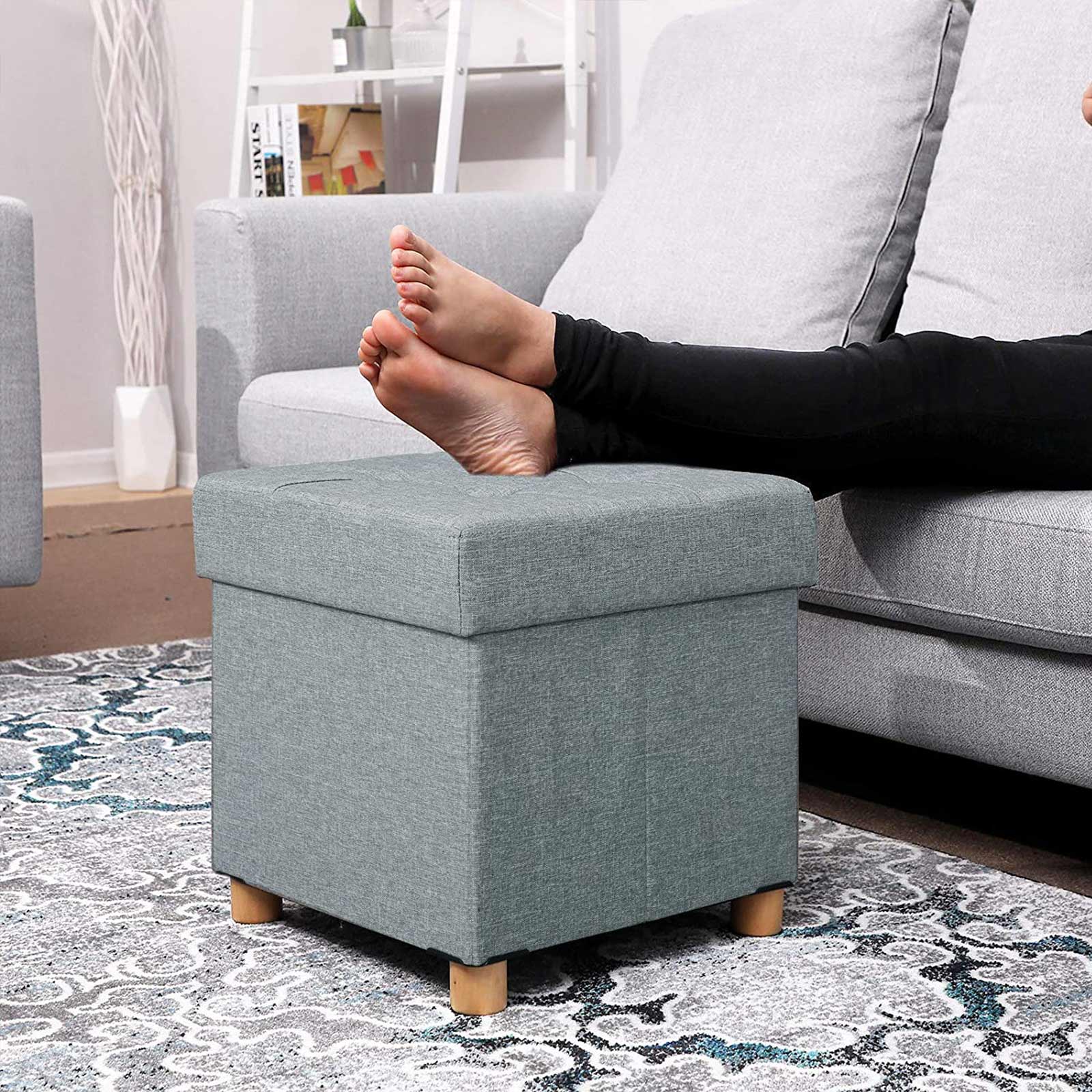 Faltbarer Sitzhocker mit Stauraum