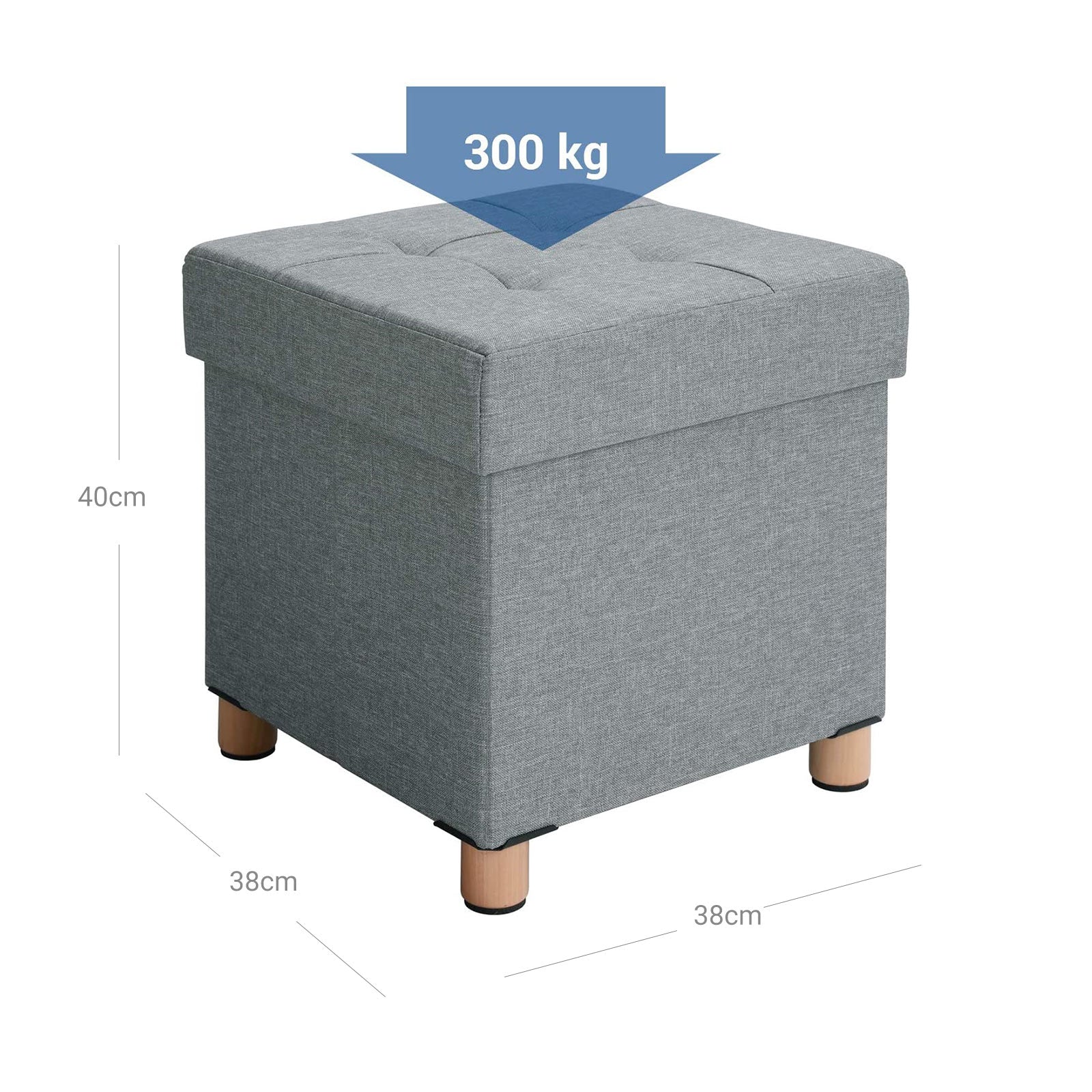 Faltbarer Sitzhocker mit Stauraum