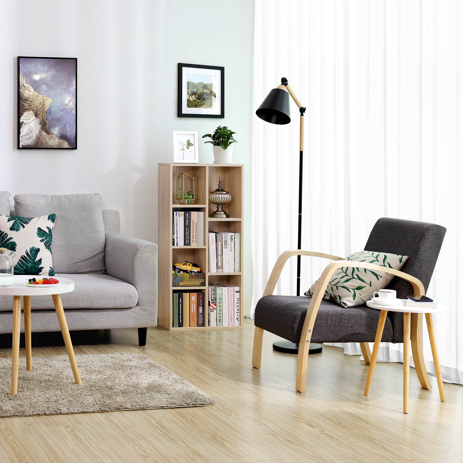 Schlichtes Bücherregal 7 Fächer