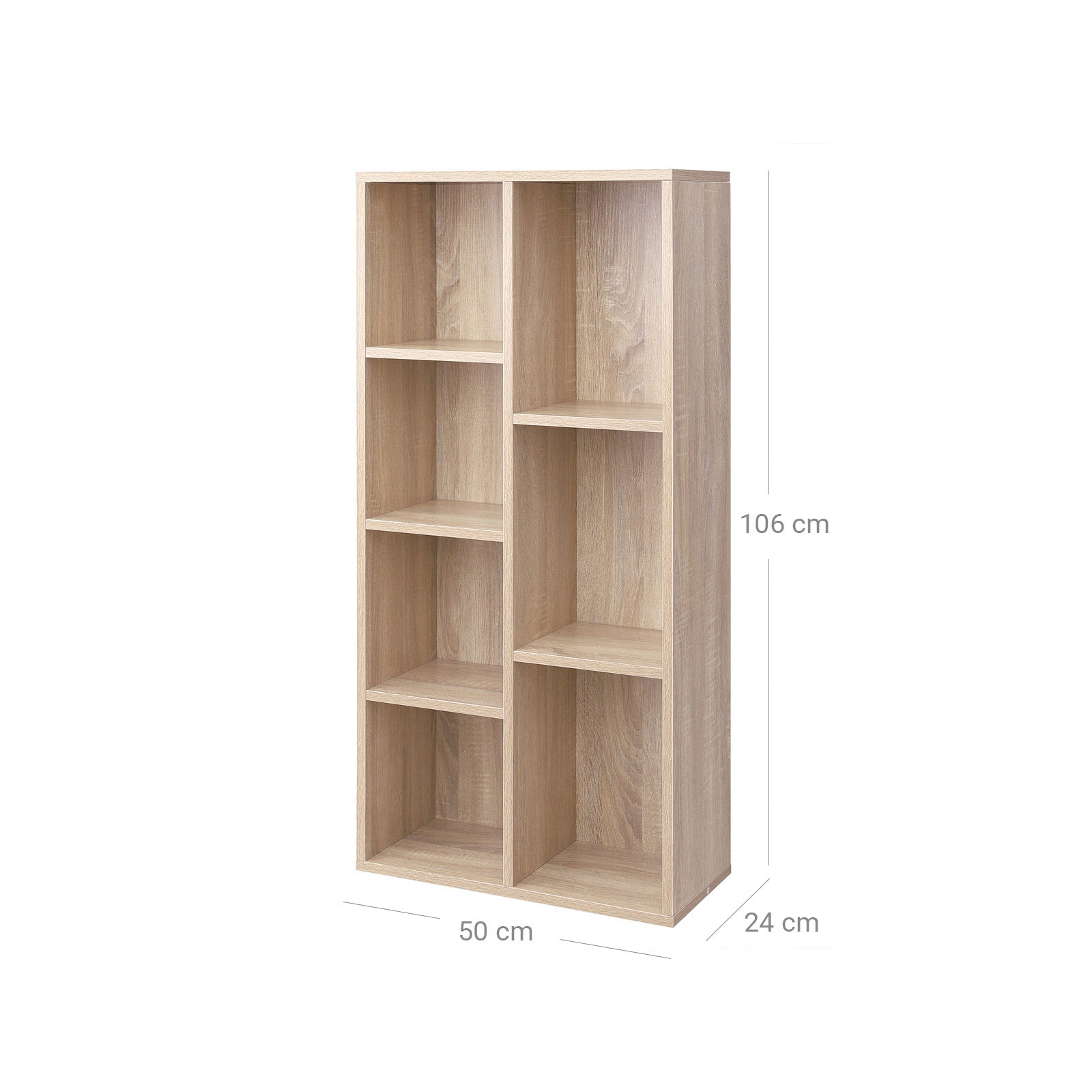 Schlichtes Bücherregal 7 Fächer