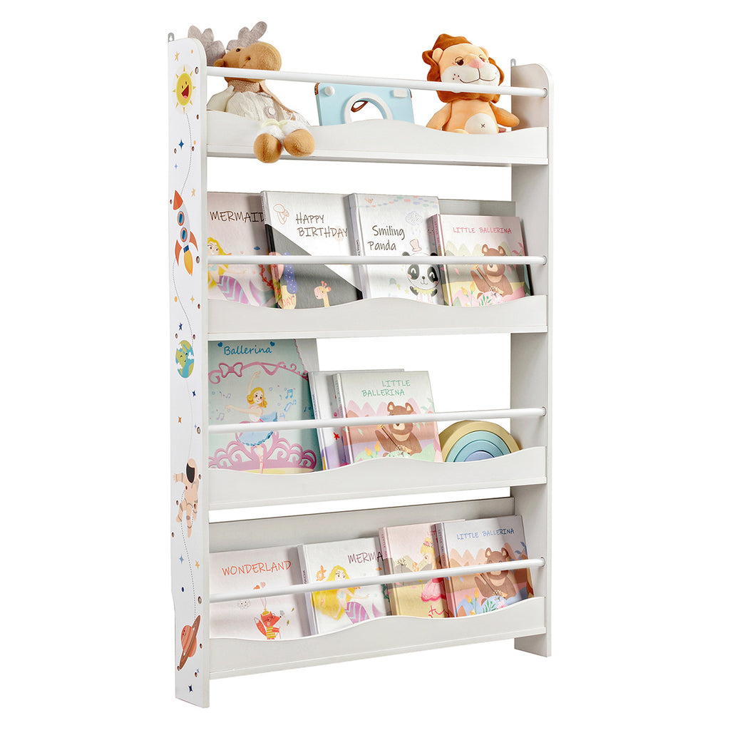 Bücherregal mit 4 Regalebenen Weiß