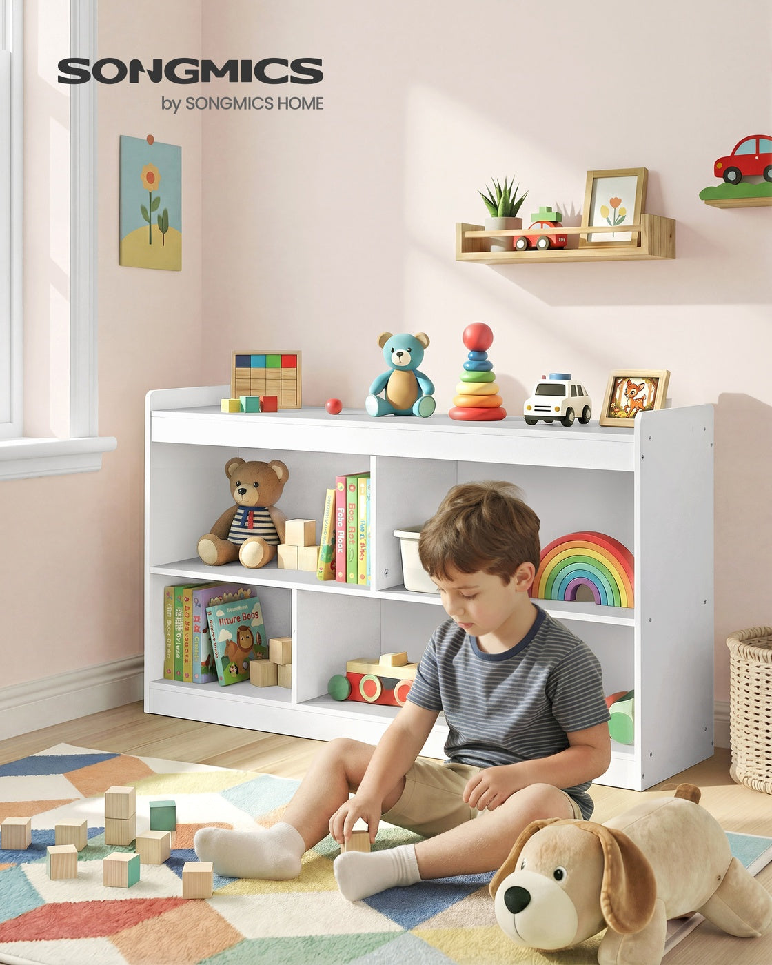 Kinderregal, Spielzeug Aufbewahrung, Spielzeugregal, Bücherregal Kinder, Montessori Regal