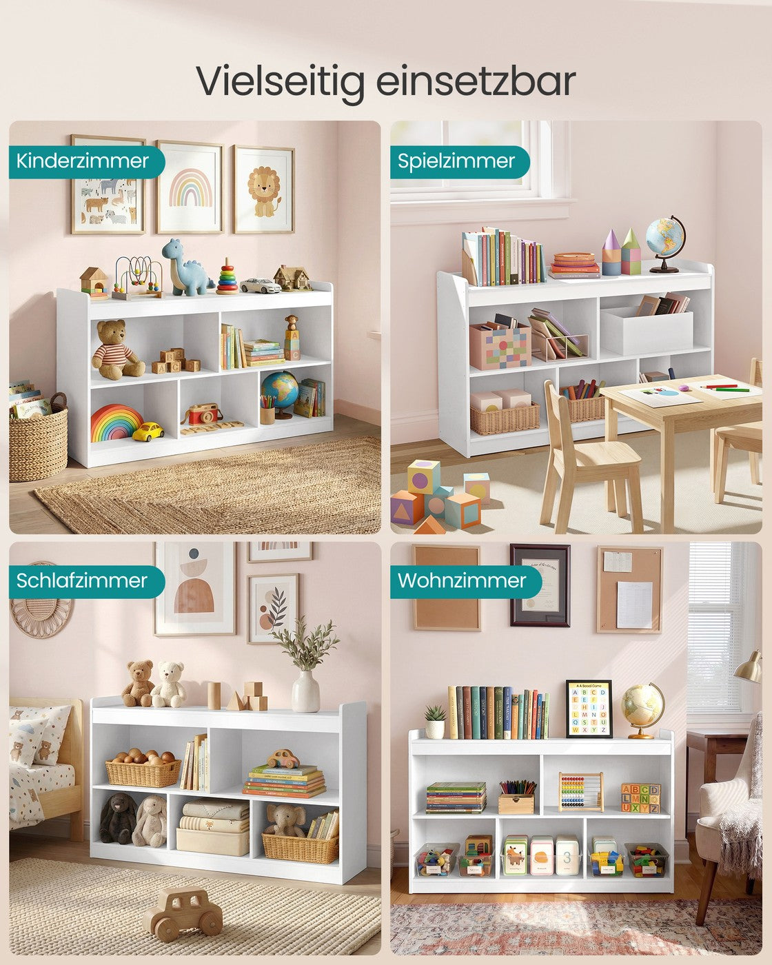 Kinderregal, Spielzeug Aufbewahrung, Spielzeugregal, Bücherregal Kinder, Montessori Regal