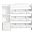 Kinderregal mit 2 offenen Fächern, Kinderregal, 9 mittlere und 1 seitliche Boxen