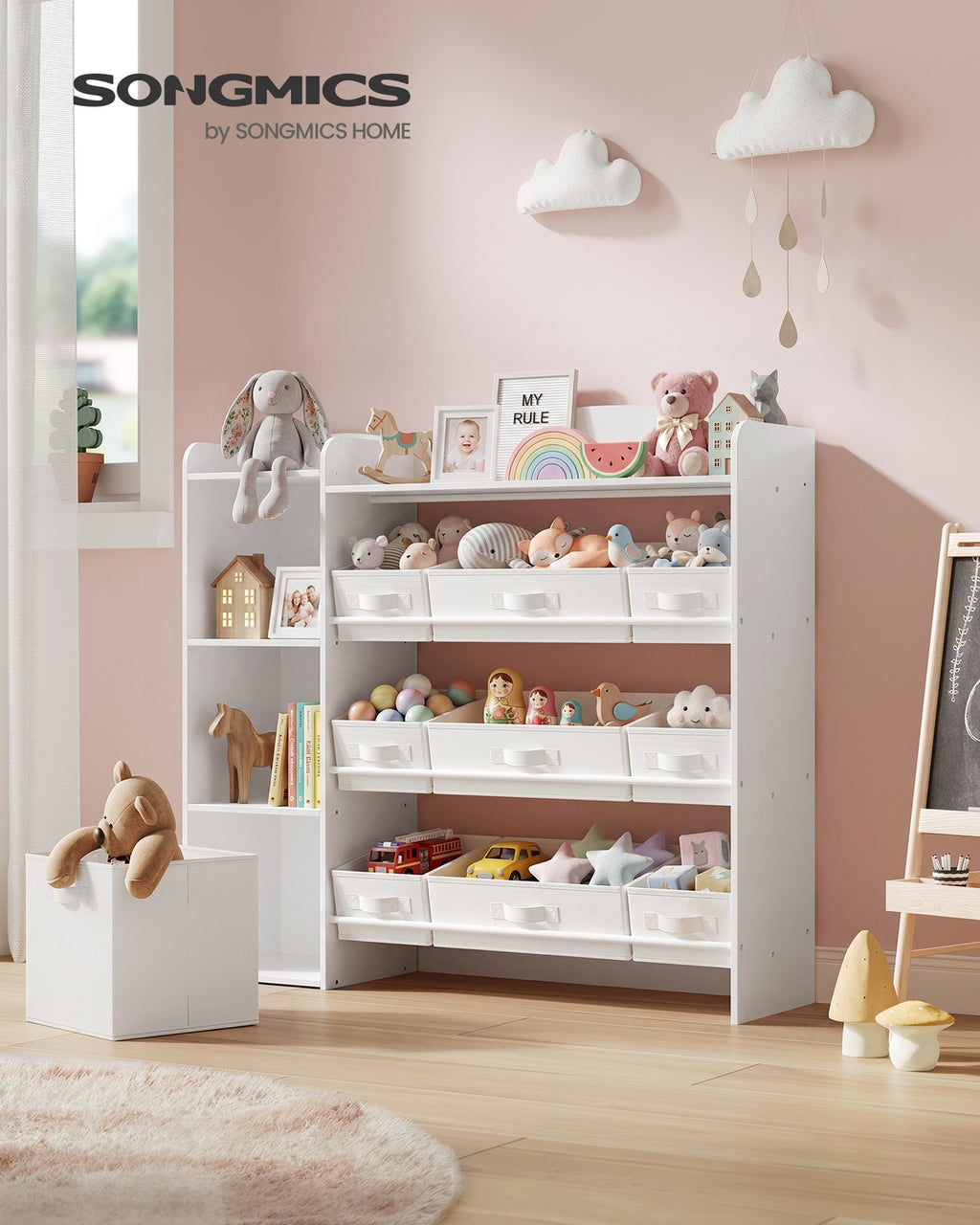 Kinderregal, Spielzeug Aufbewahrung, Spielzeugregal, Montessori Regal