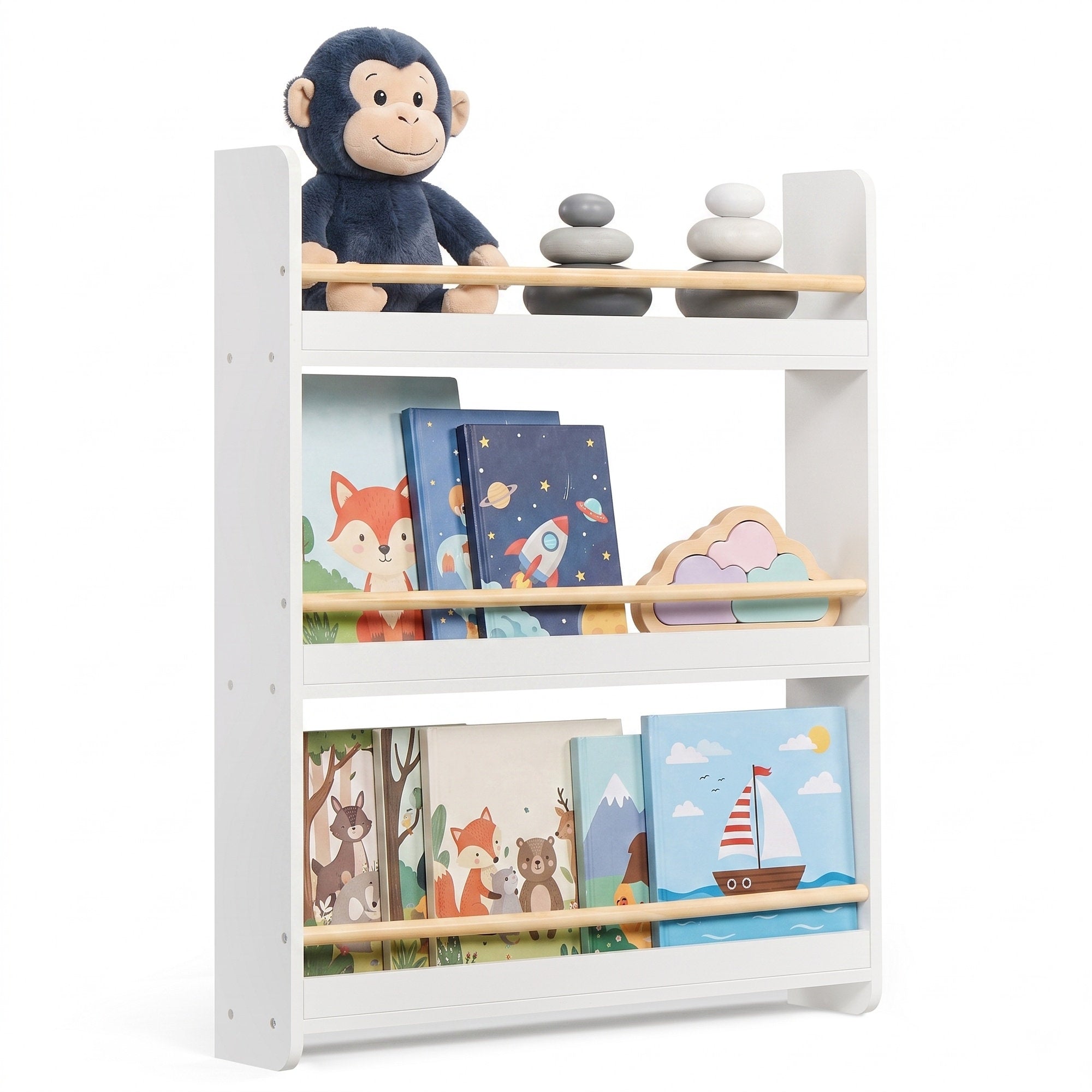 Bücherregal, Kinderregal, 3 Ebenen