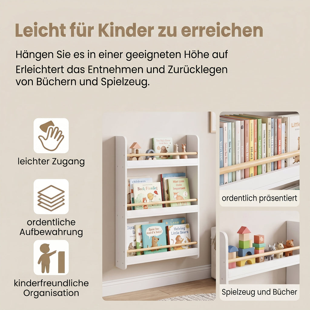 Bücherregal, Kinderregal, 3 Ebenen