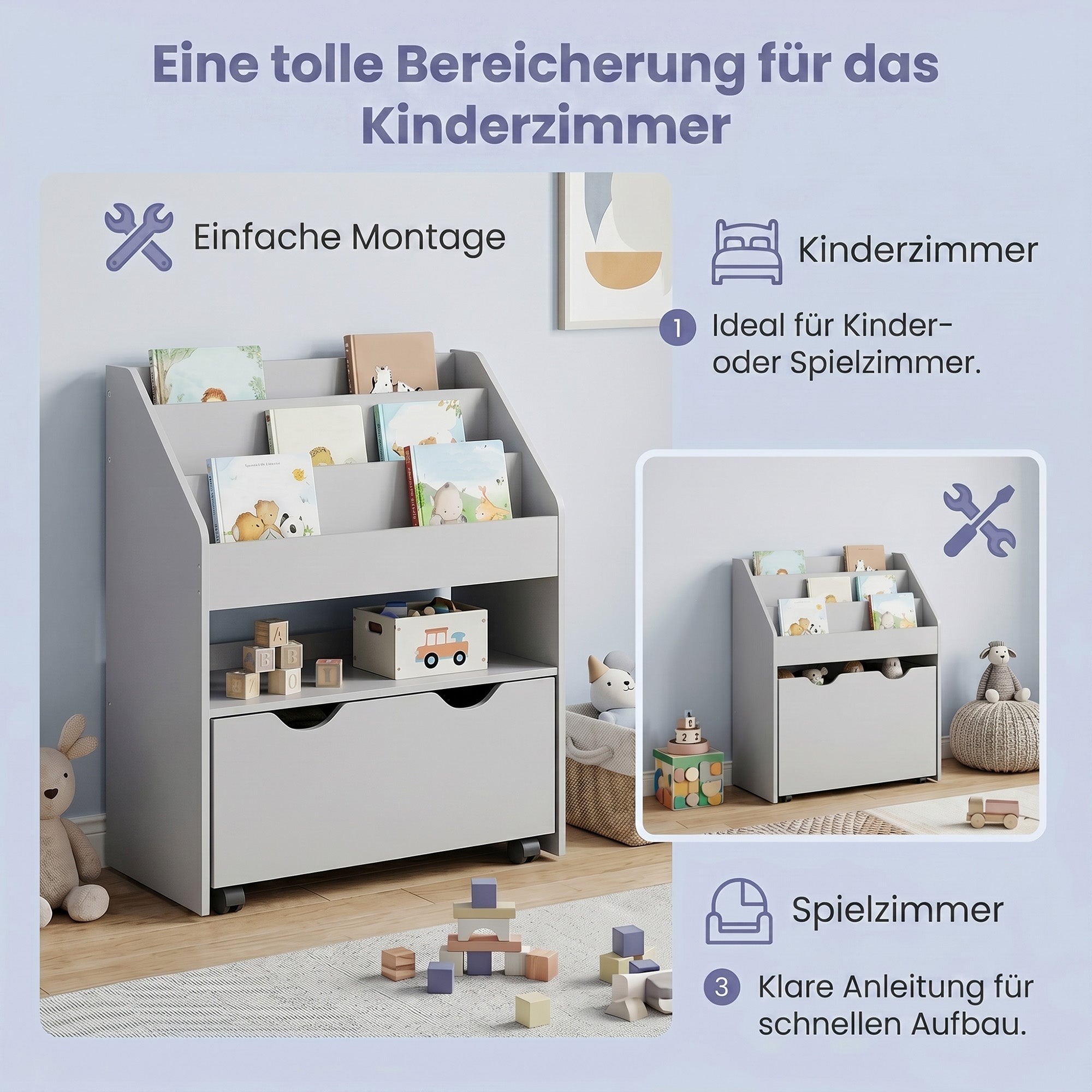 Bücherregal, Regal, mit 3 Regalebenen