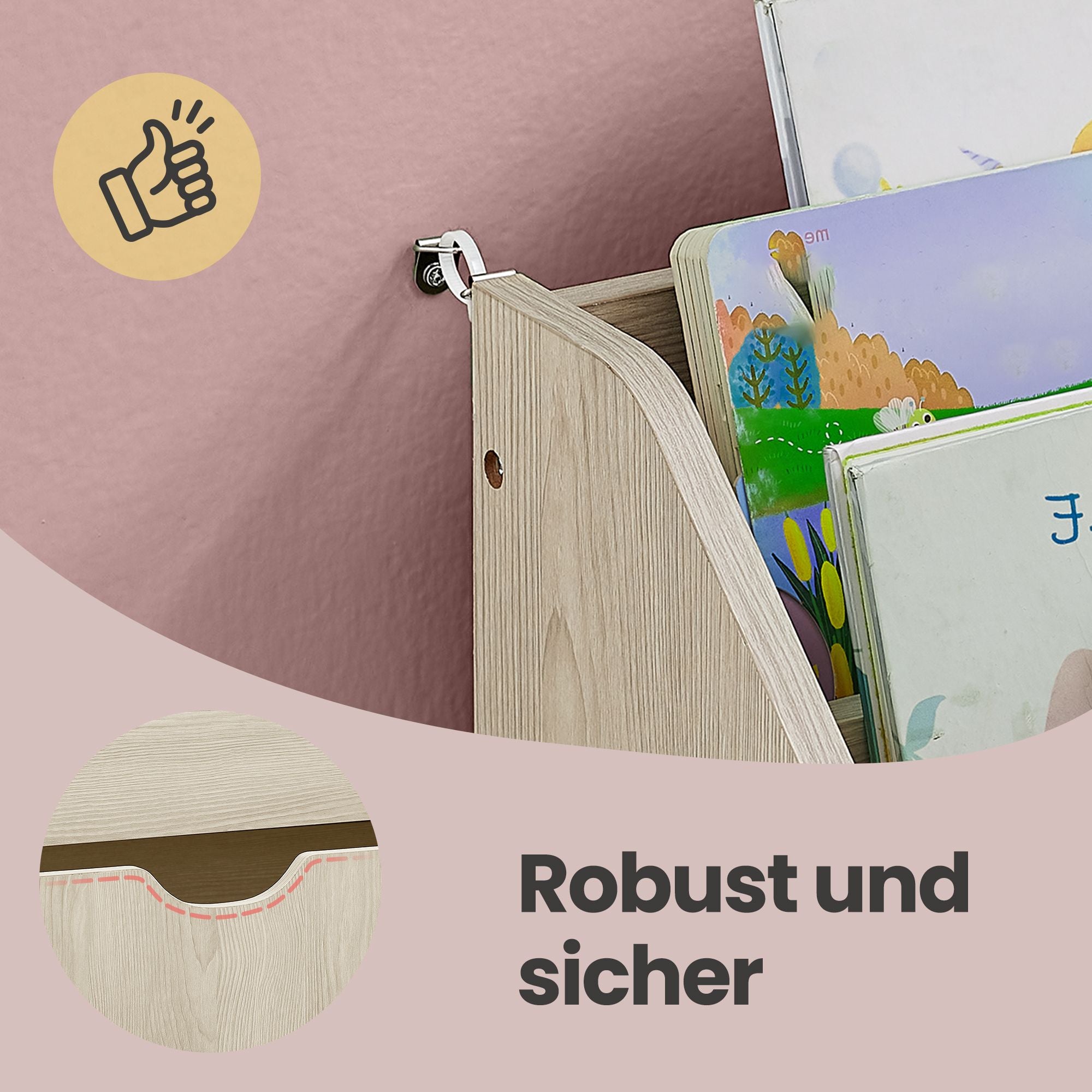 Kinderregal, Spielzeugregal mit 3 Ebenen, Aufbewahrungsbox auf Rollen