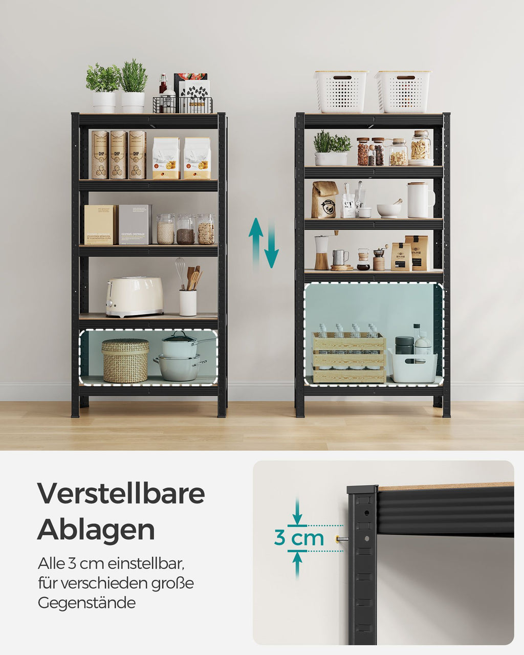 2er Set Lagerregal 150 cm hoch