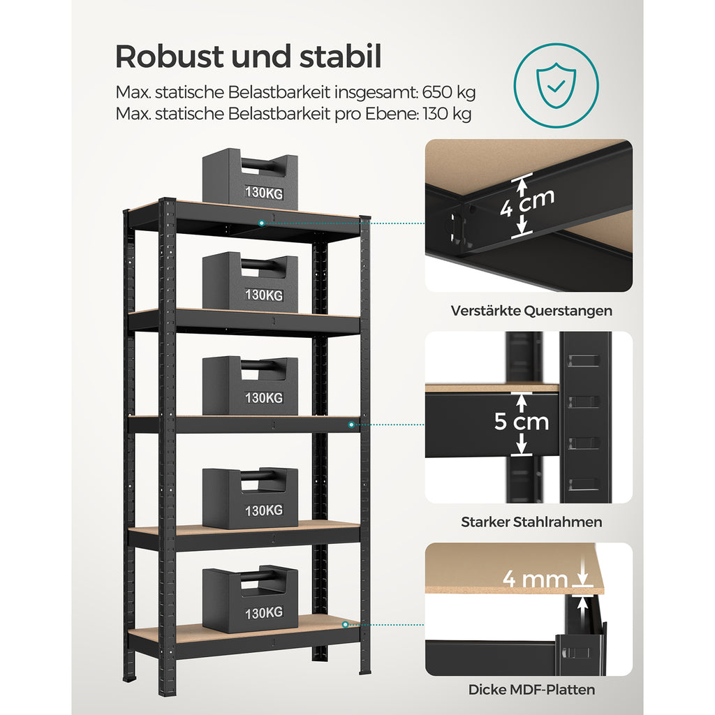 Regal mit Stahlgestell schwarz