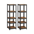 2er Set Schwerlast-Regal schmal mit 5 Ablagen