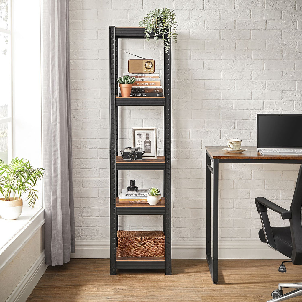 2er Set Schwerlast-Regal schmal mit 5 Ablagen