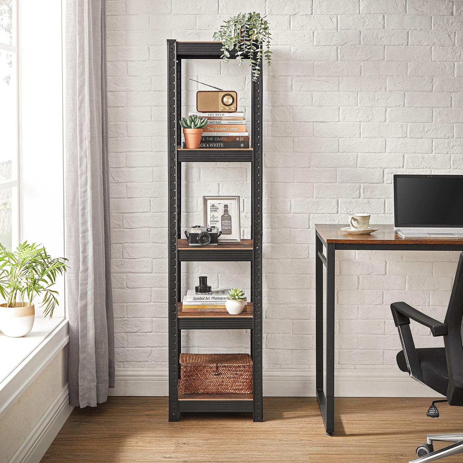 2er Set Schwerlast-Regal schmal mit 5 Ablagen