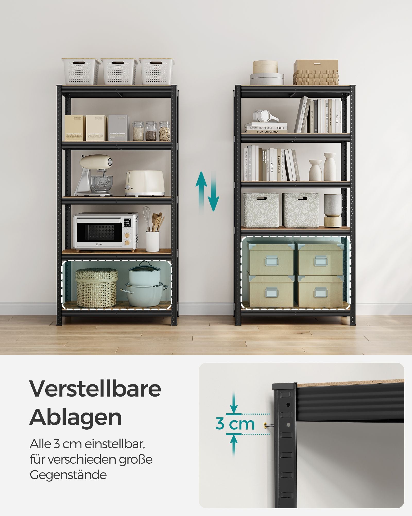 2er Set Standregal 180 cm hoch