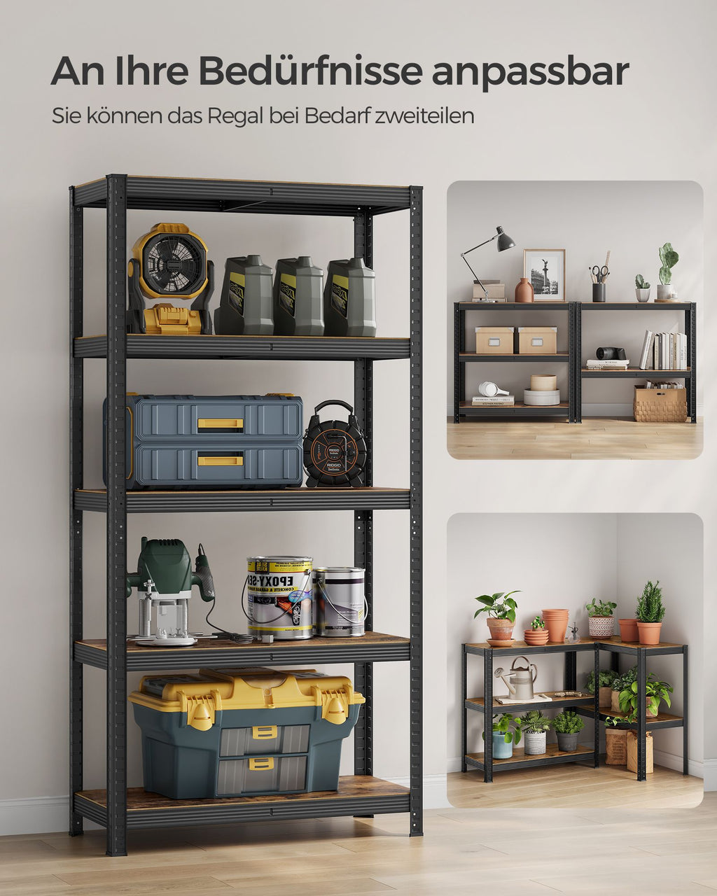 2er Set Standregal 180 cm hoch