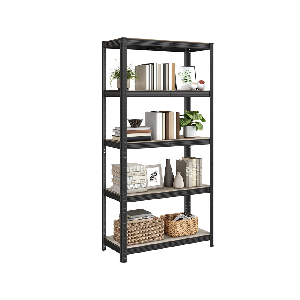 Standregal verstellbar mit 5 Ablagen 40 x 90 x 180 cm Greige-schwarz