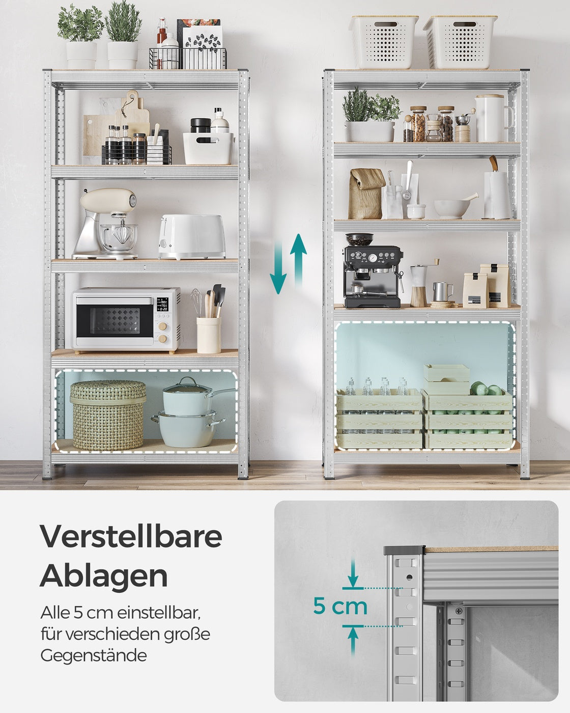 Lagerregale 2er Set Silber