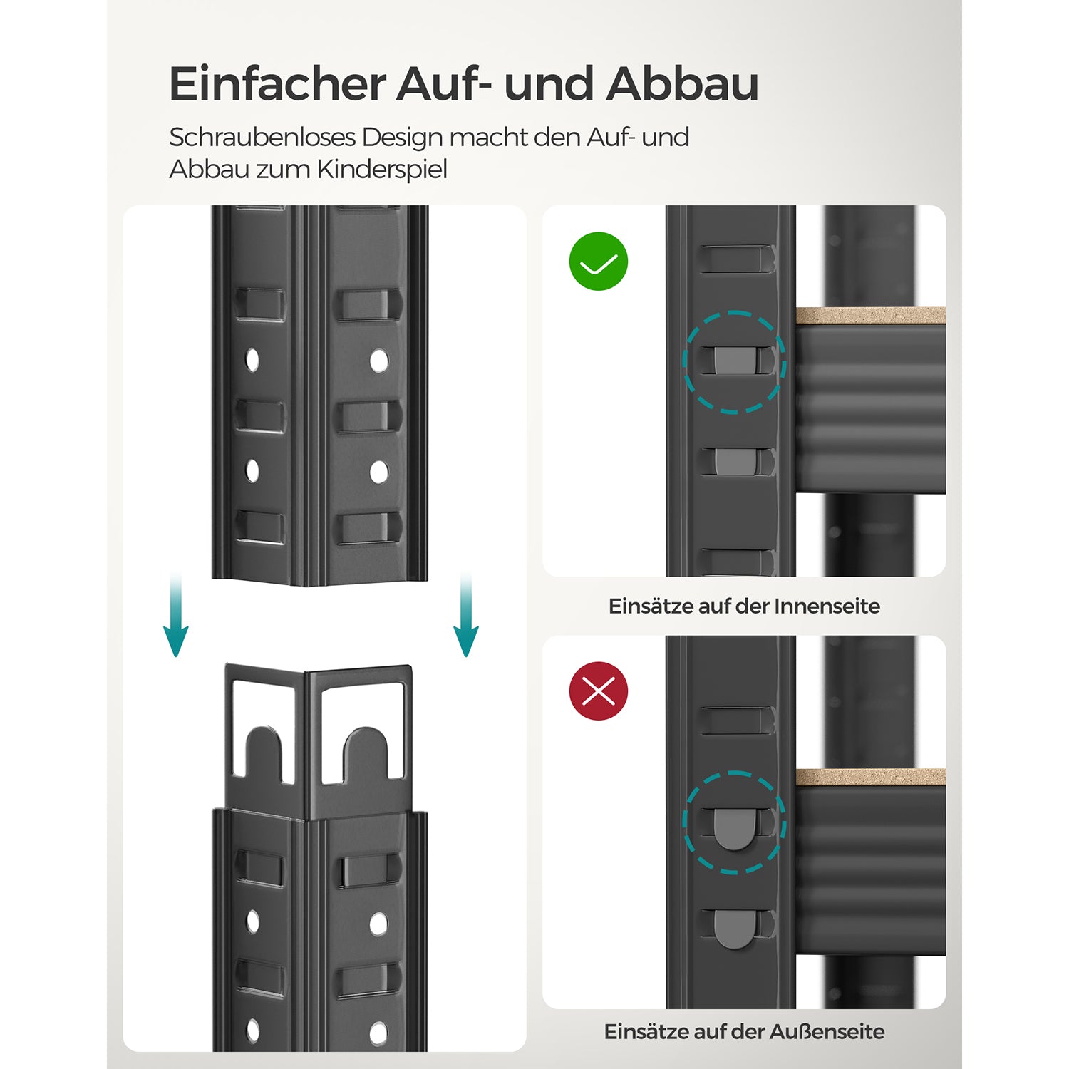 2er Set Kellerregal 180 cm hoch grau