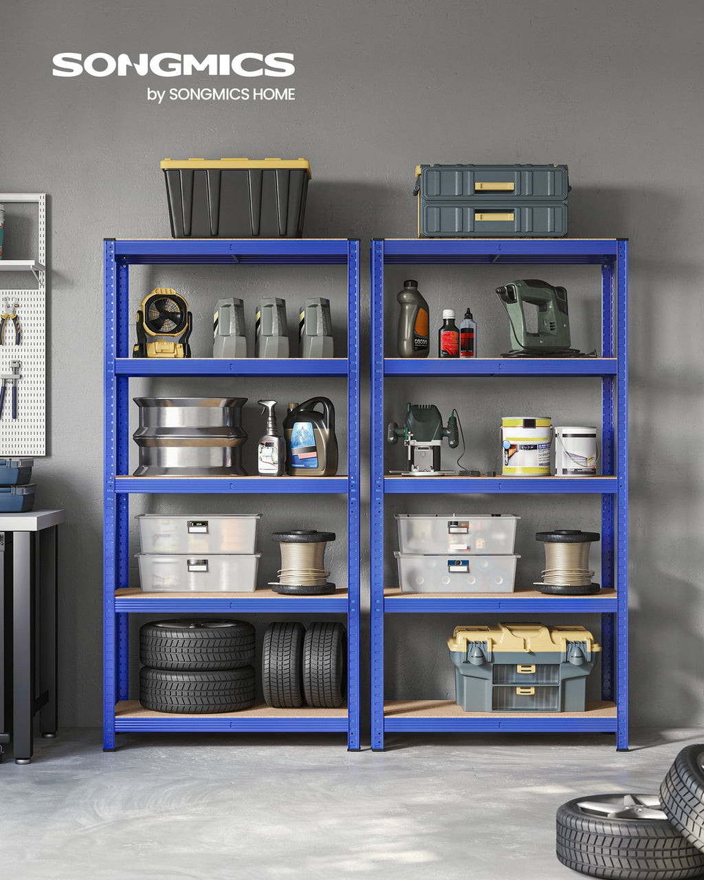 Lagerregal 180 x 90 x 40 cm blau