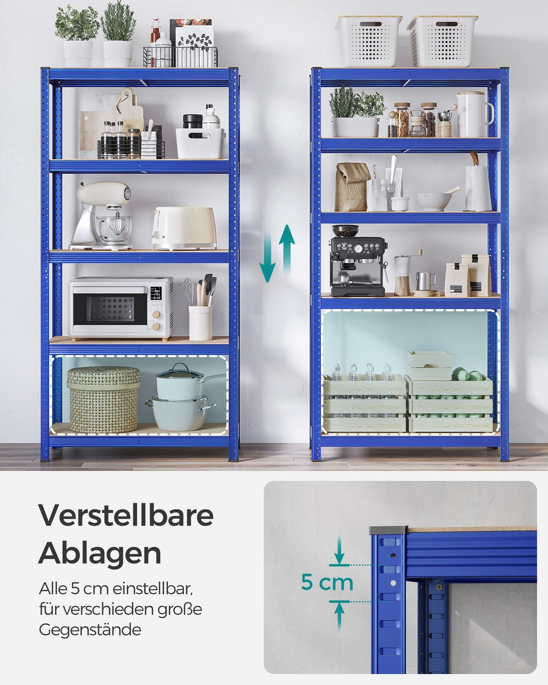 Lagerregal 180 x 90 x 40 cm blau