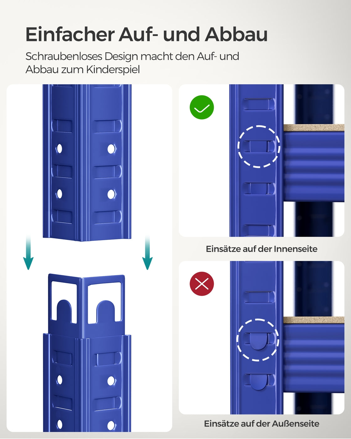 Lagerregal 180 x 90 x 40 cm blau