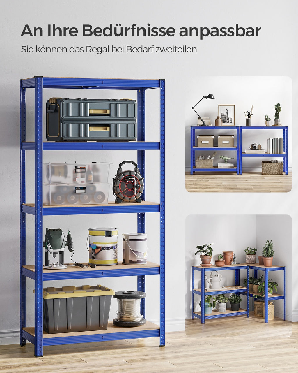 Lagerregal 180 x 90 x 40 cm blau