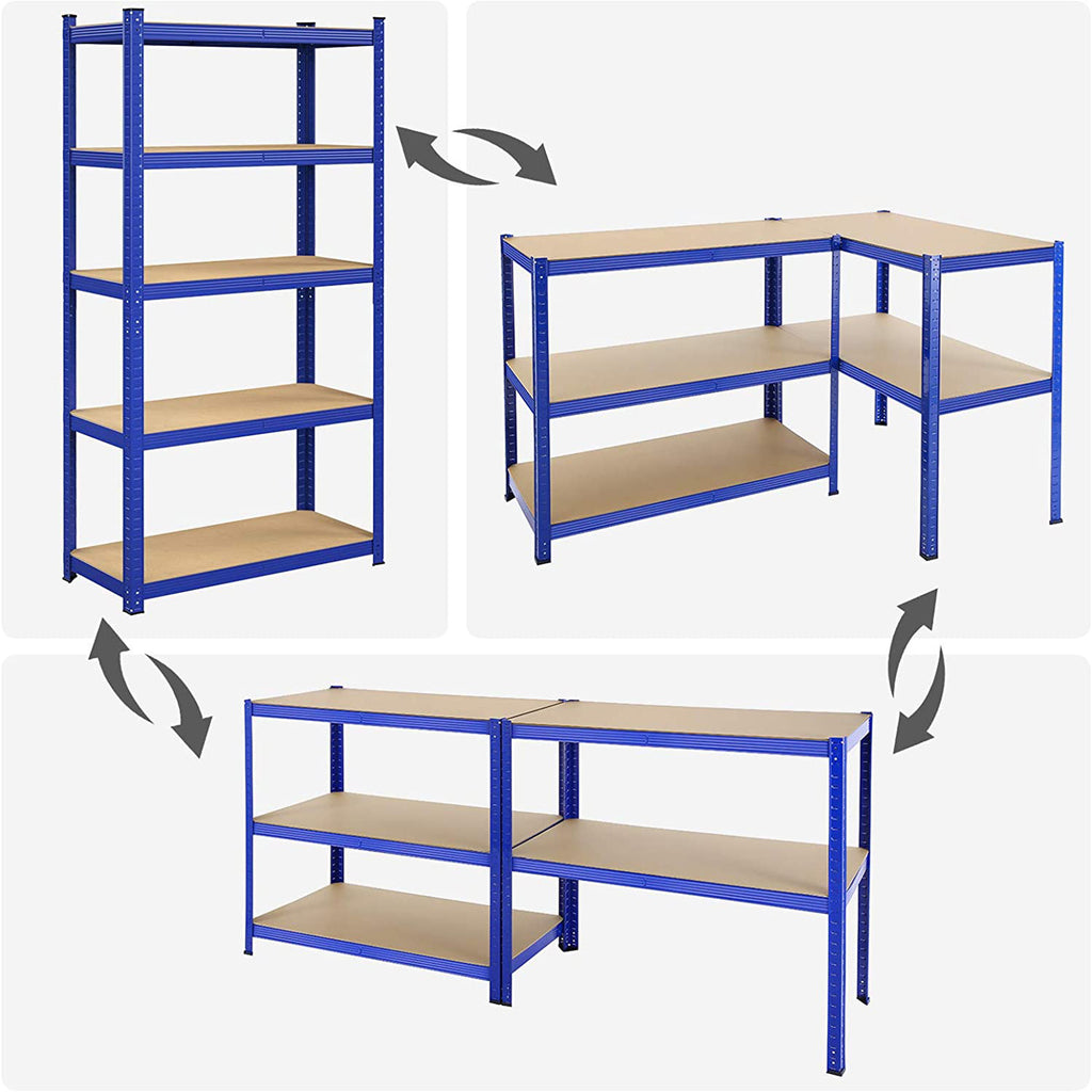 Lagerregale 2er Set 180 x 90 x 40 cm blau