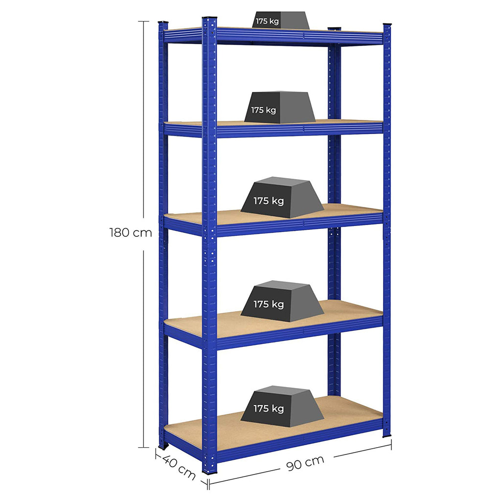 Lagerregale 2er Set 180 x 90 x 40 cm blau