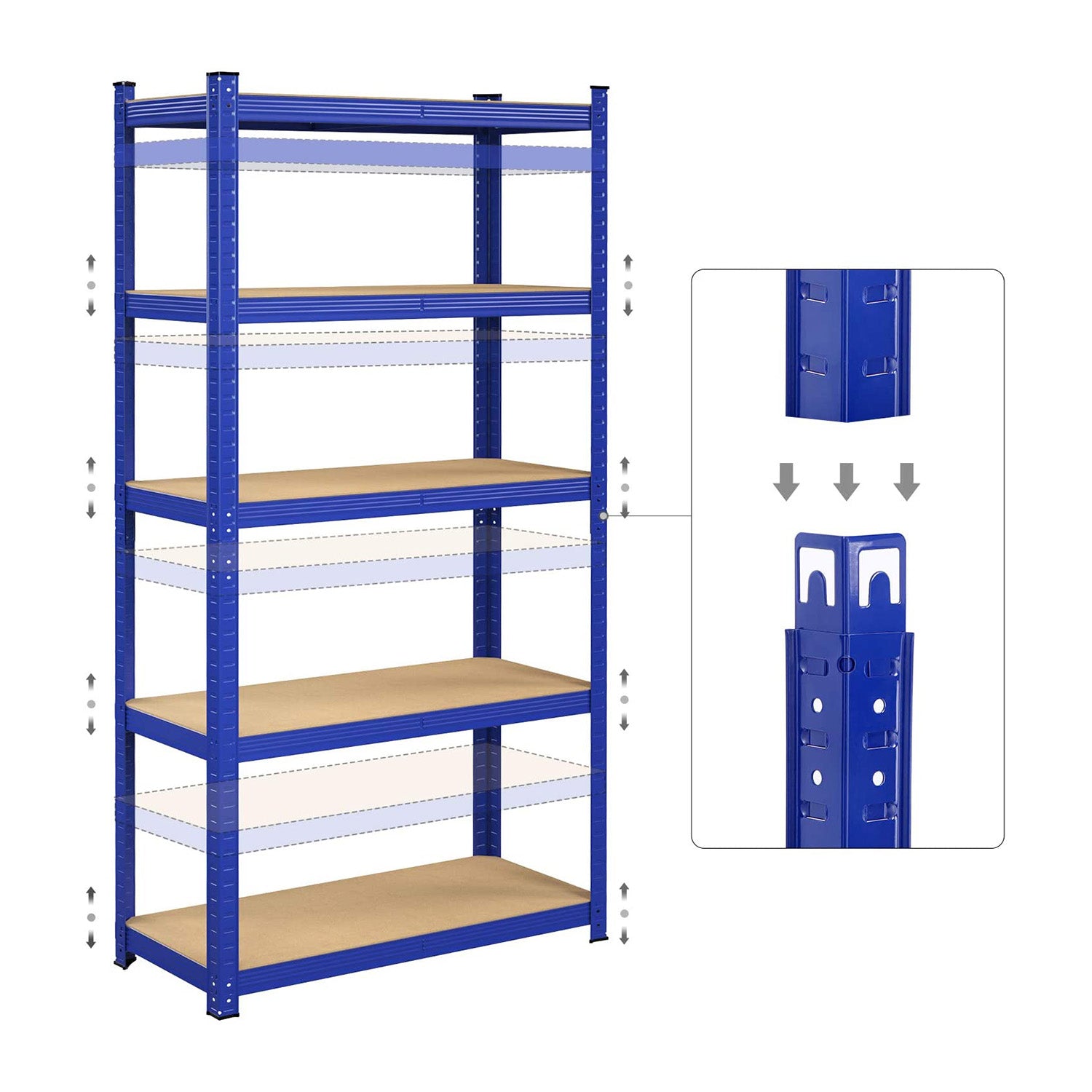 Lagerregale 2er Set 180 x 90 x 40 cm blau