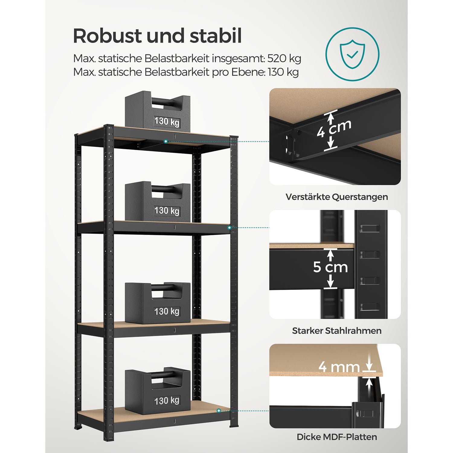 Schwertlastregal schwarz
